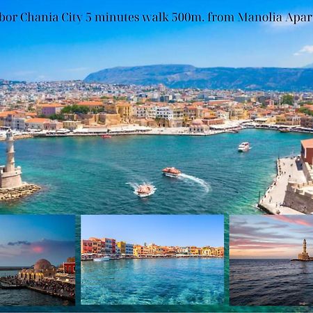 Center Manolia Dream 1 Bedroom Apartment 100M Away From The Beach ハニア エクステリア 写真