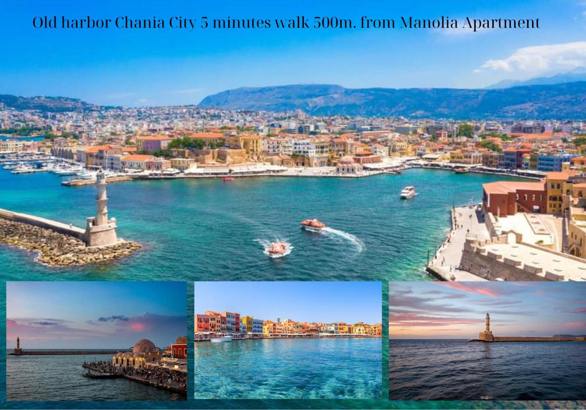 Center Manolia Dream 1 Bedroom Apartment 100M Away From The Beach ハニア エクステリア 写真